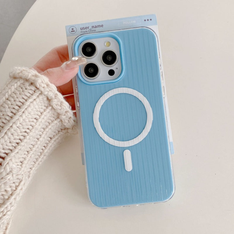 Corrugated solid color simple phone case for iPhone