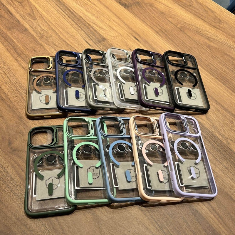New Magnetic Transparent Invisible lens Holder Phone Case for iPhone