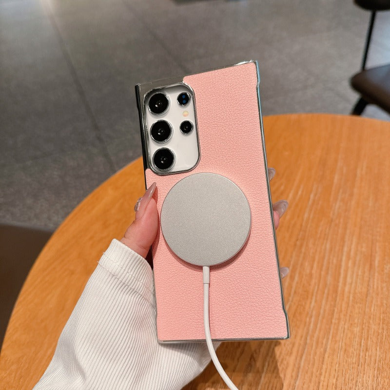 Simple solid color frameless electroplated phone case for Samsung