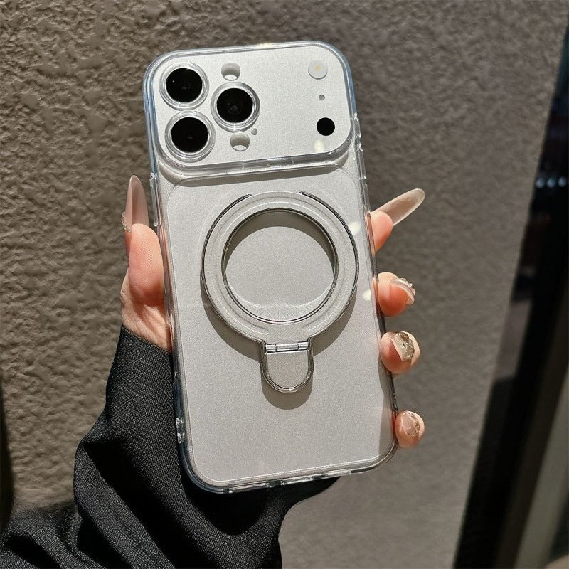 Magnetic Ring Holder Large Window Phone Case for iPhone