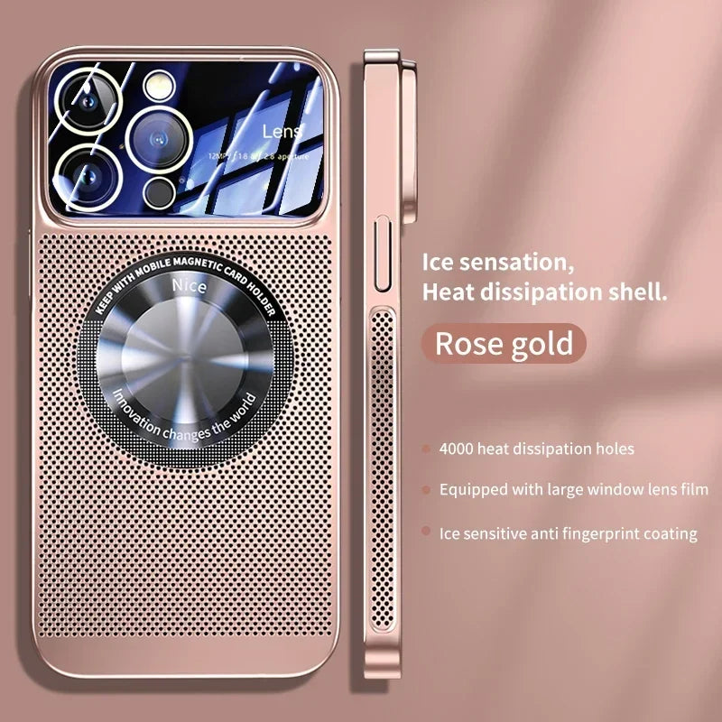 Electroplated cooling magnetic phone case suitable for iPhone