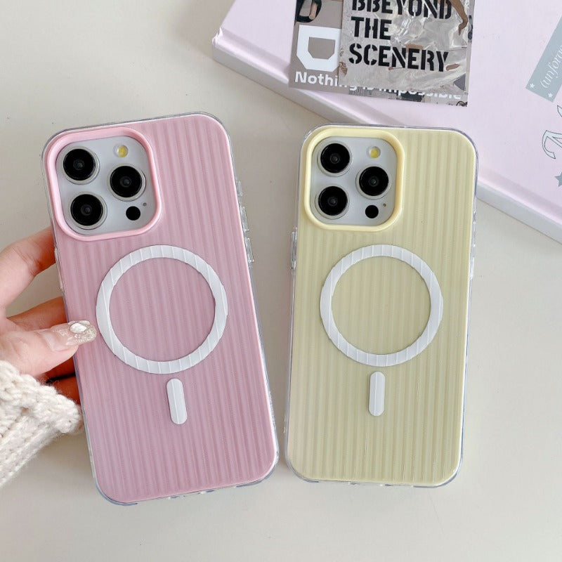 Corrugated solid color simple phone case for iPhone