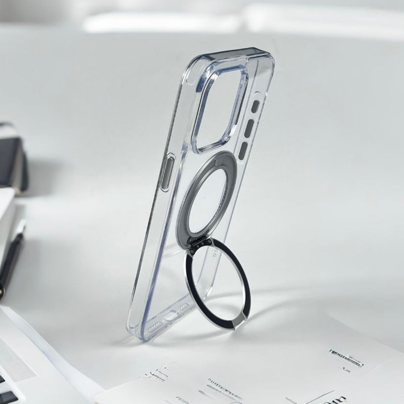 Simple Transparent Rotating Magnetic Phone Case