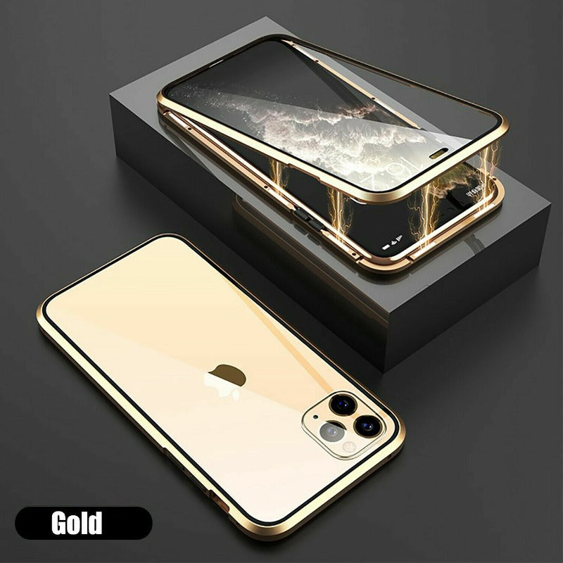 Double Tempered Glass 360° Magnetic Case For iPhone