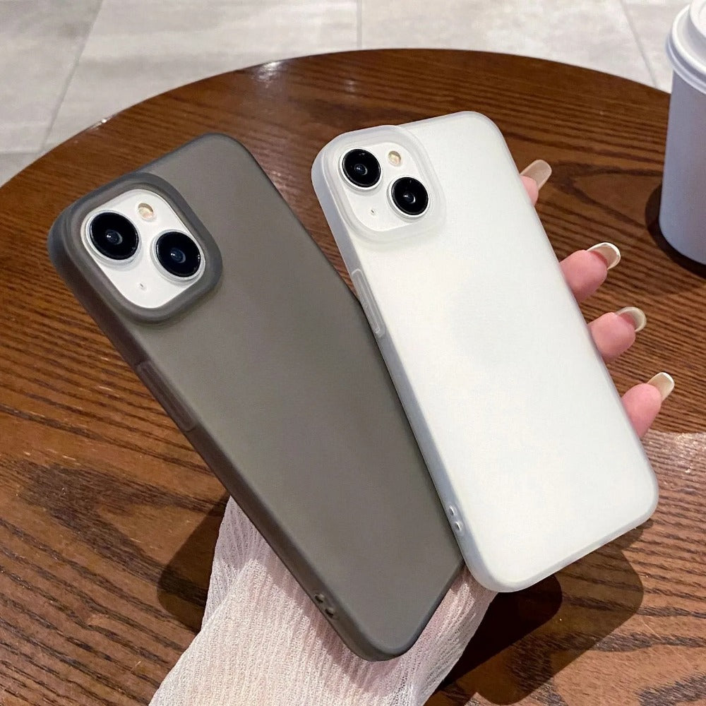 Soft silicone matte transparent phone case for iPhone