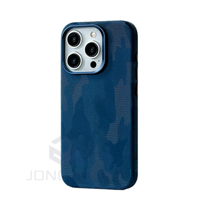 Luxury Camouflage Leather Fabric Magnetic Shockproof Case For iPhone