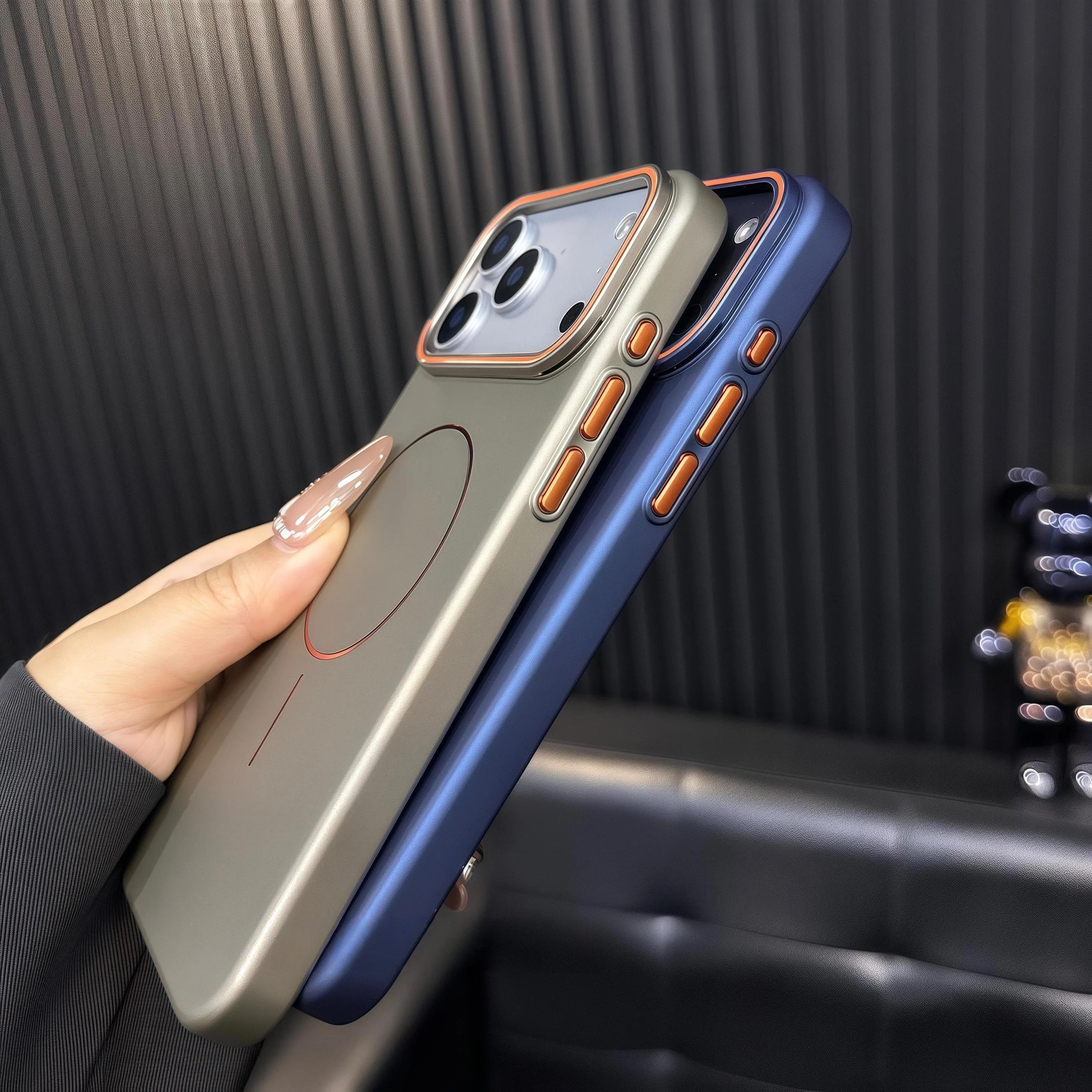 Gold-plated fine-ring magnetic case for iPhone