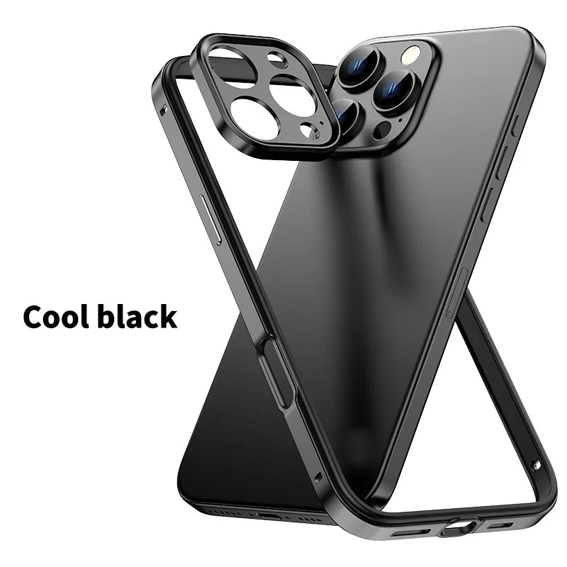 Mixed silicone frame aluminum metal phone case for iPhone