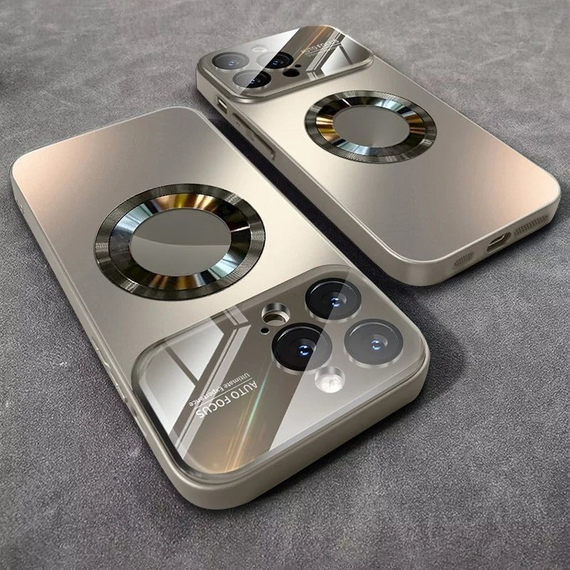 AG Matte Lens Glass Protect Magnetic Case For iPhone