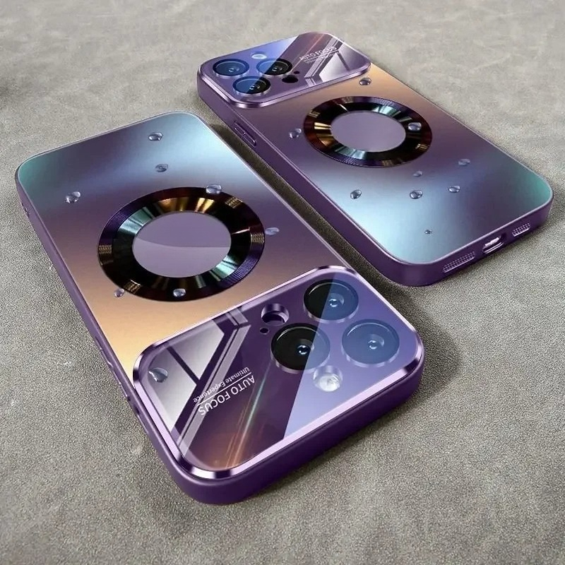 AG Matte Lens Glass Protect Magnetic Case For iPhone
