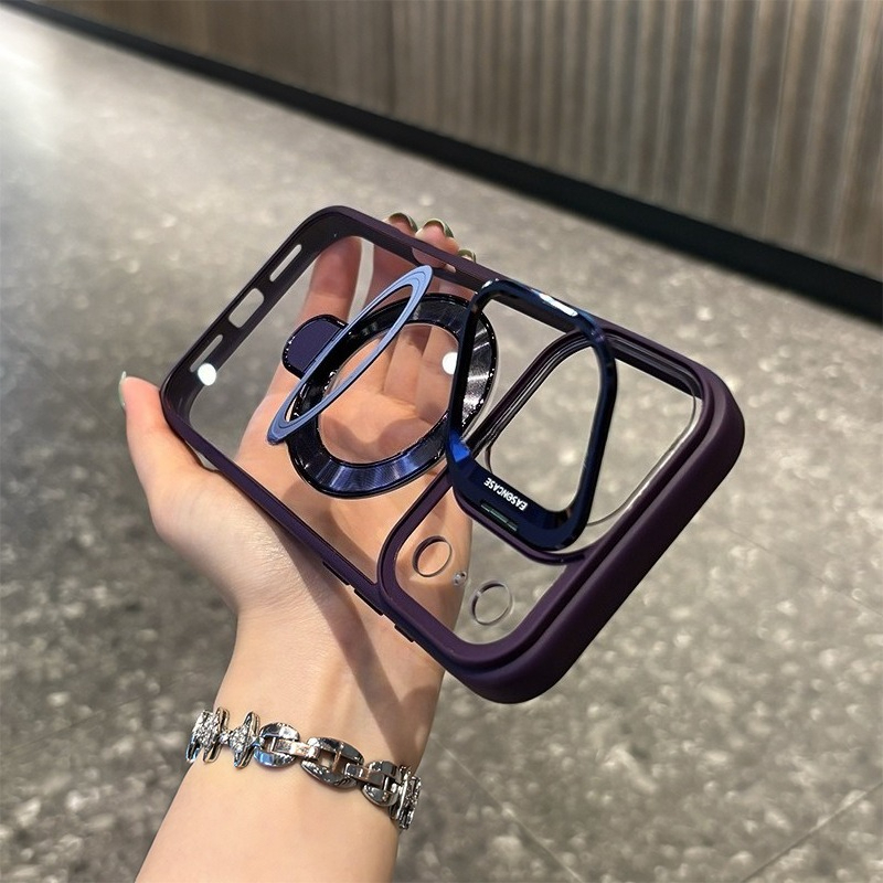 Magnetic Dual Stand Clear Case For iPhone