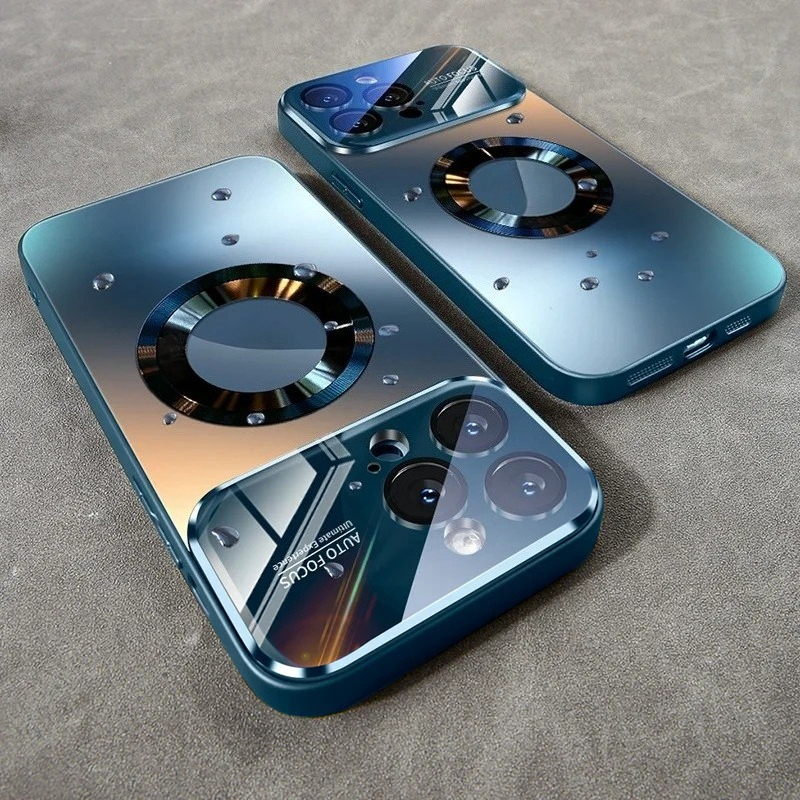 AG Matte Lens Glass Protect Magnetic Case For iPhone