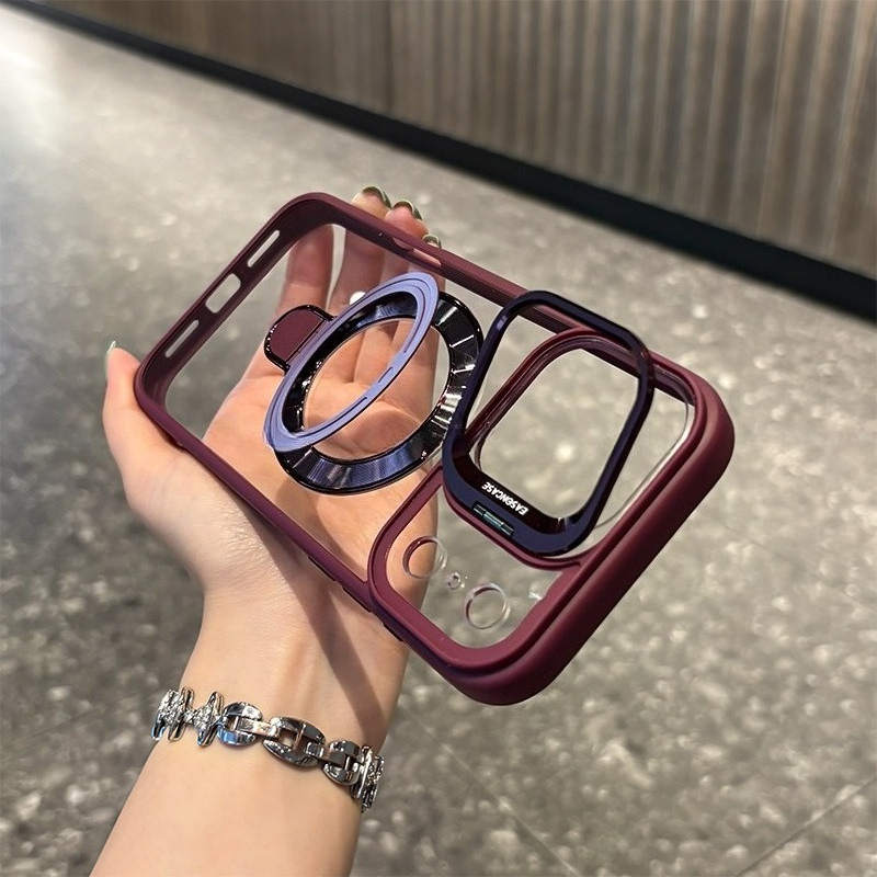 Magnetic Dual Stand Clear Case For iPhone