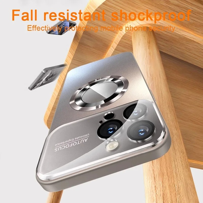 AG Matte Lens Glass Protect Magnetic Case For iPhone