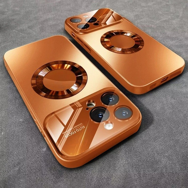 AG Matte Lens Glass Protect Magnetic Case For iPhone