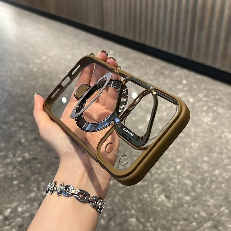 Magnetic Dual Stand Clear Case For iPhone