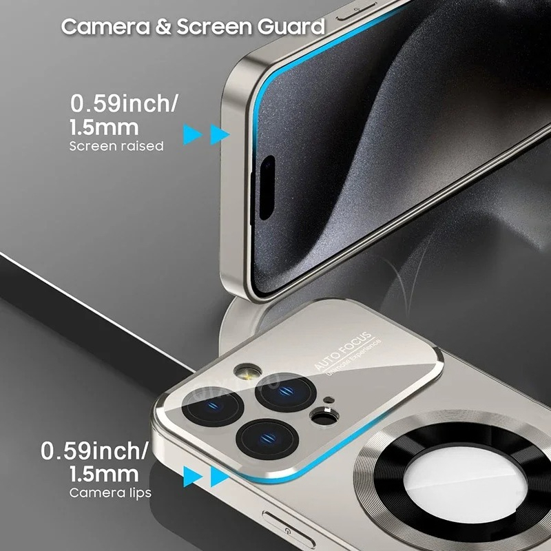 AG Matte Lens Glass Protect Magnetic Case For iPhone