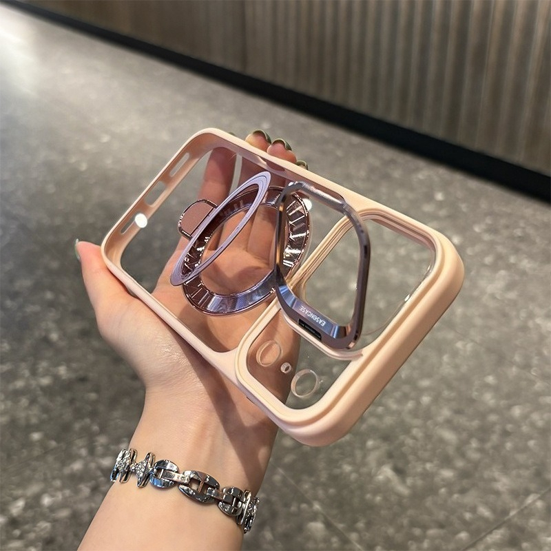 Magnetic Dual Stand Clear Case For iPhone
