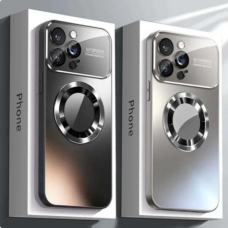 AG Matte Lens Glass Protect Magnetic Case For iPhone