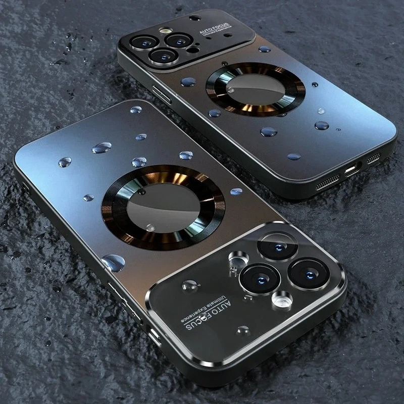 AG Matte Lens Glass Protect Magnetic Case For iPhone