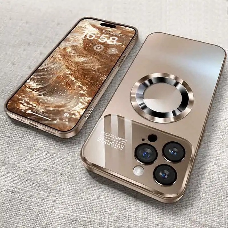 AG Matte Lens Glass Protect Magnetic Case For iPhone