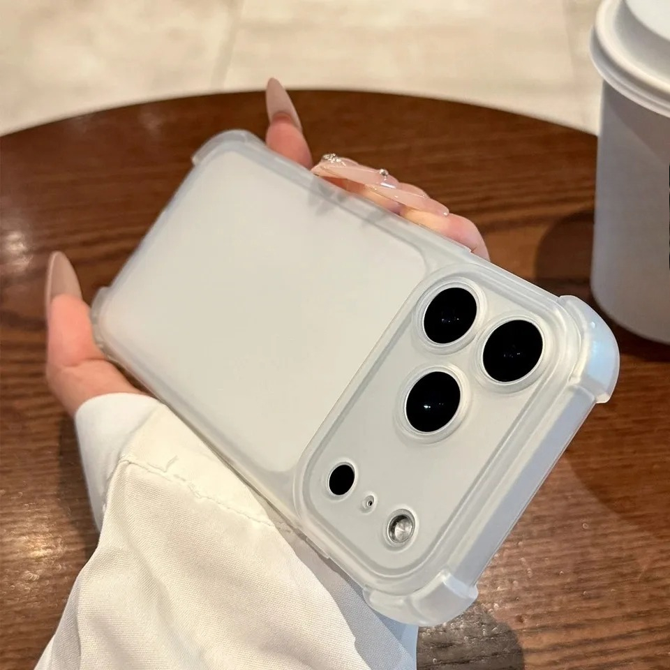 Luxury Matte Translucent Airbag Bumper Shockproof Protector Phone Case for iPhone