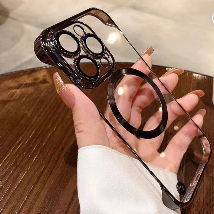 Ultra thin magnetic frameless phone case for iPhone