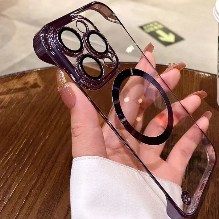 Ultra thin magnetic frameless phone case for iPhone