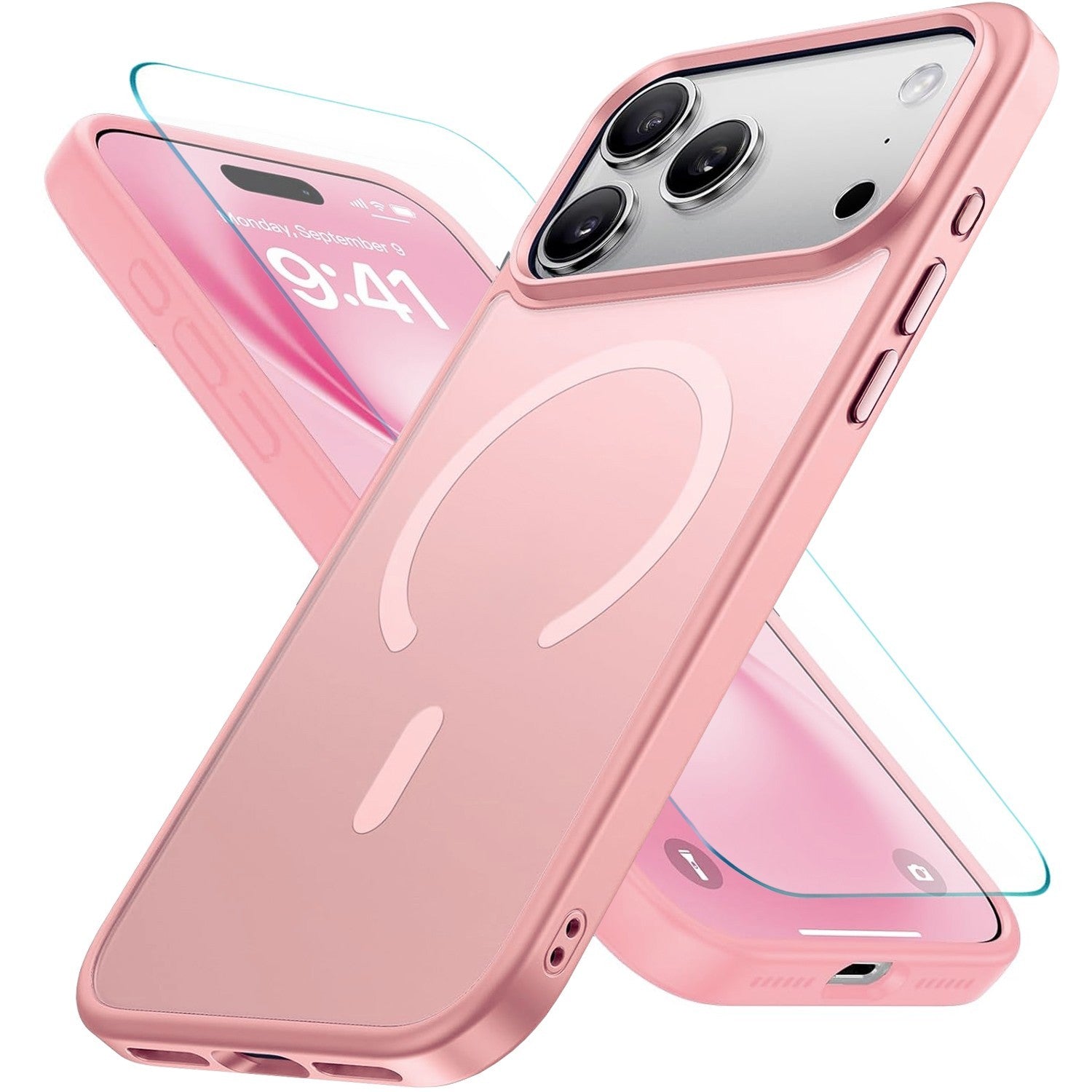 Frosted Shockproof Phone Cover +Screen Phone Case for iPhone