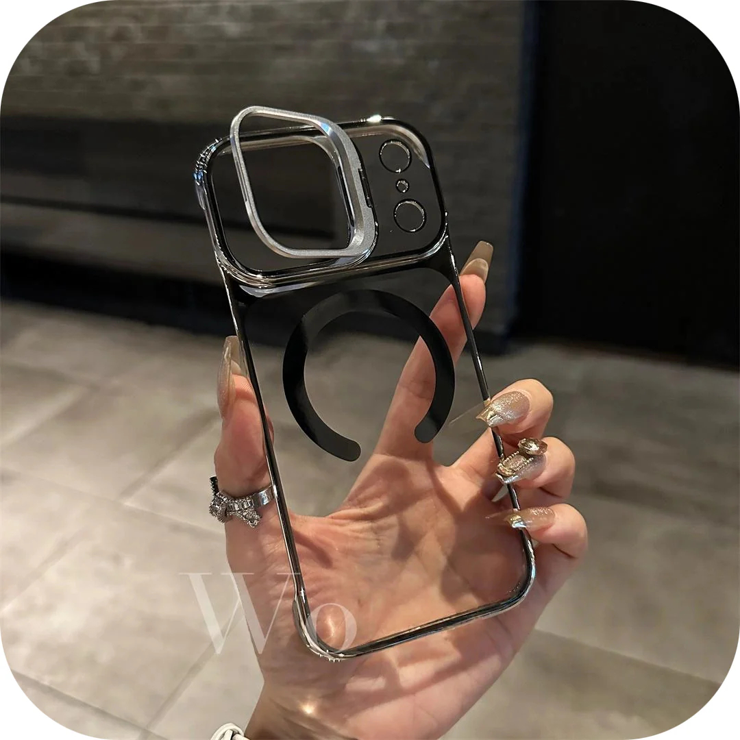 Magnetic Borderless Case with Built-in Lens Holder For iPhone