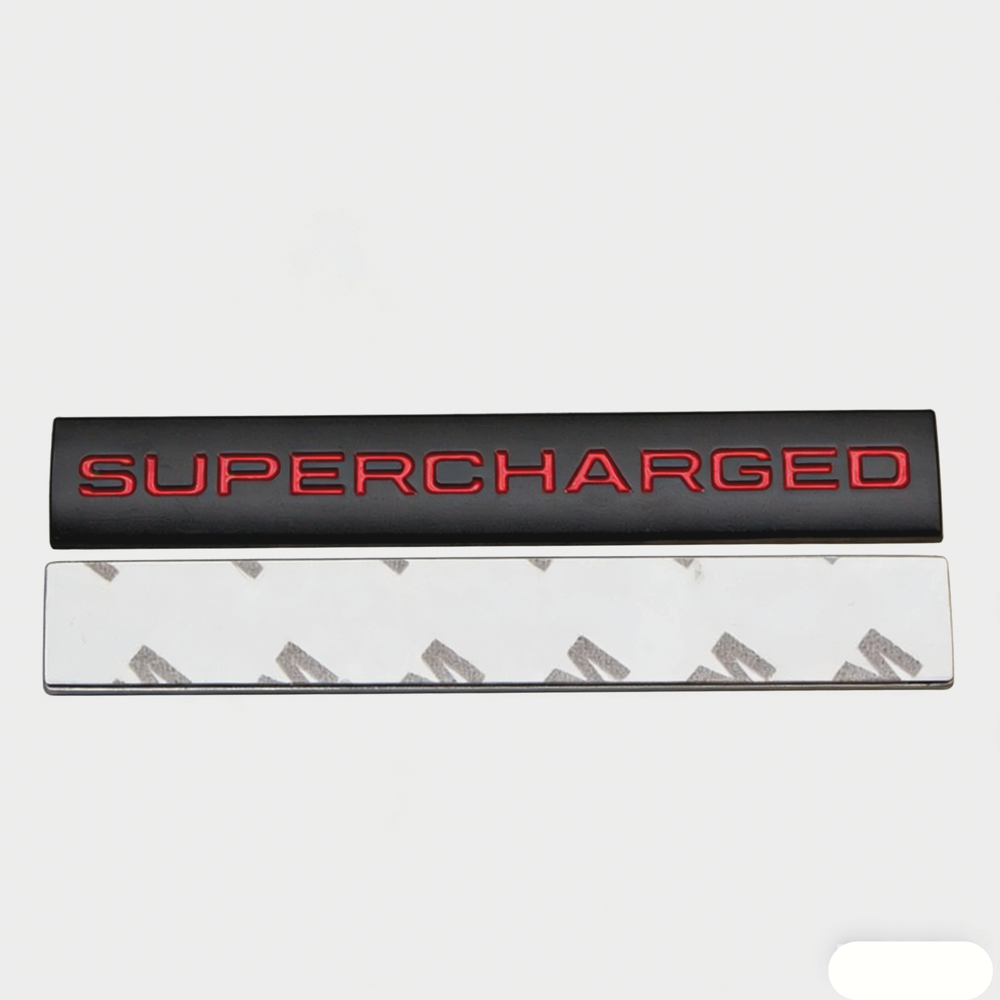 2Pcs Land Rover SUPERCHARGED Rear Tailgate Liftgate Letter Badge Metal Black White