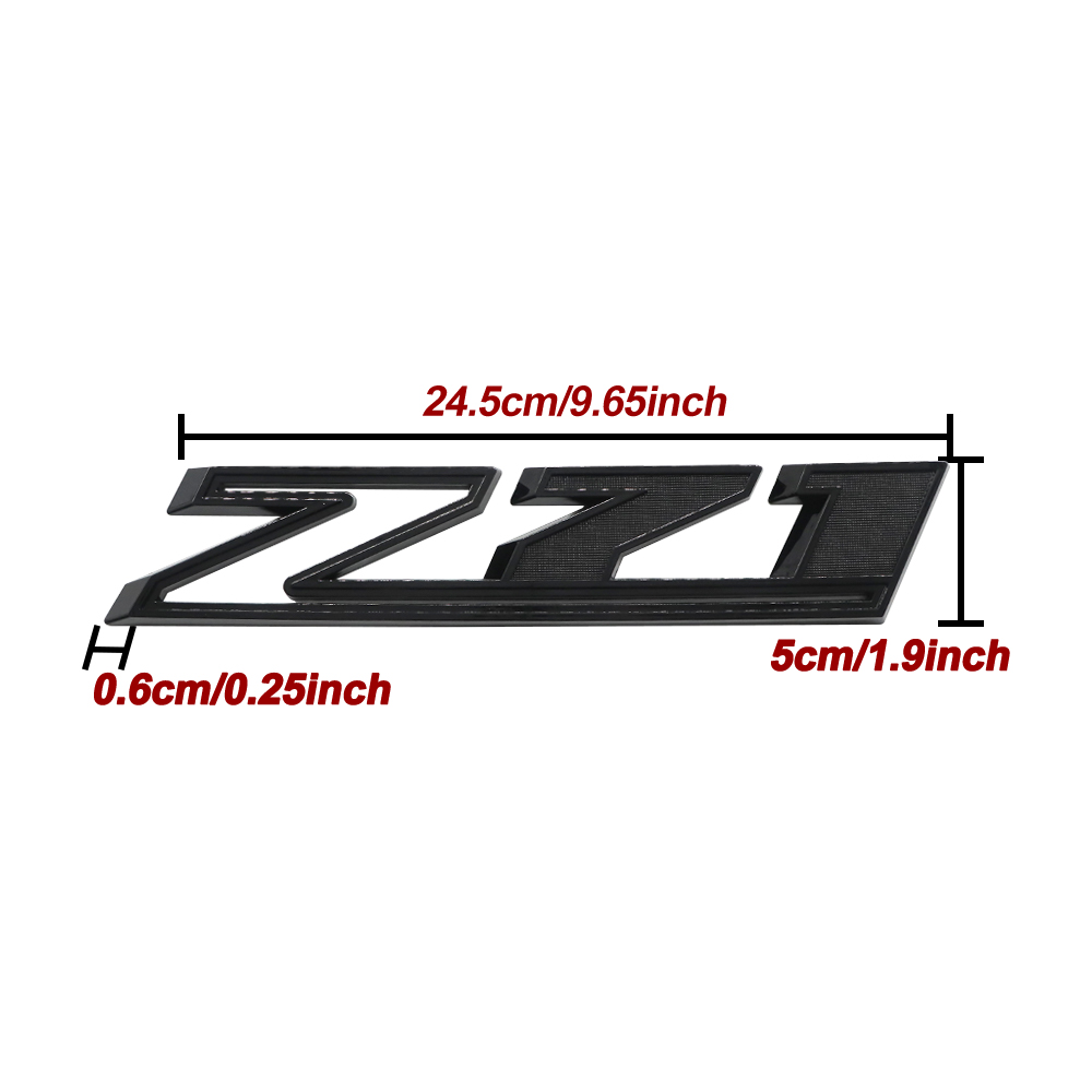 2Pcs 2019-2025 Silverado 1500 Z71 ABS Plastic Fender Side Badge Decal Gloss Black Chevrolet