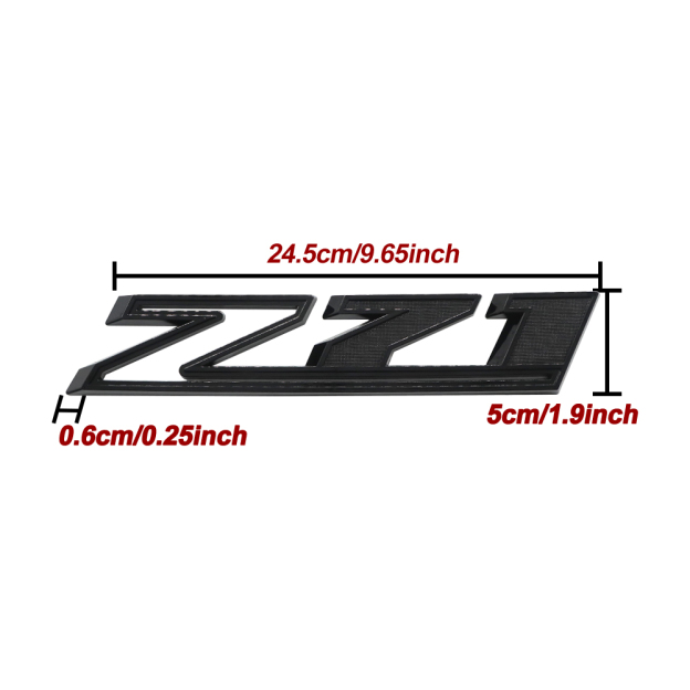 2Pcs 2019-2025 Silverado 1500 Z71 ABS Plastic Fender Side Badge Decal Gloss Black Chevrolet