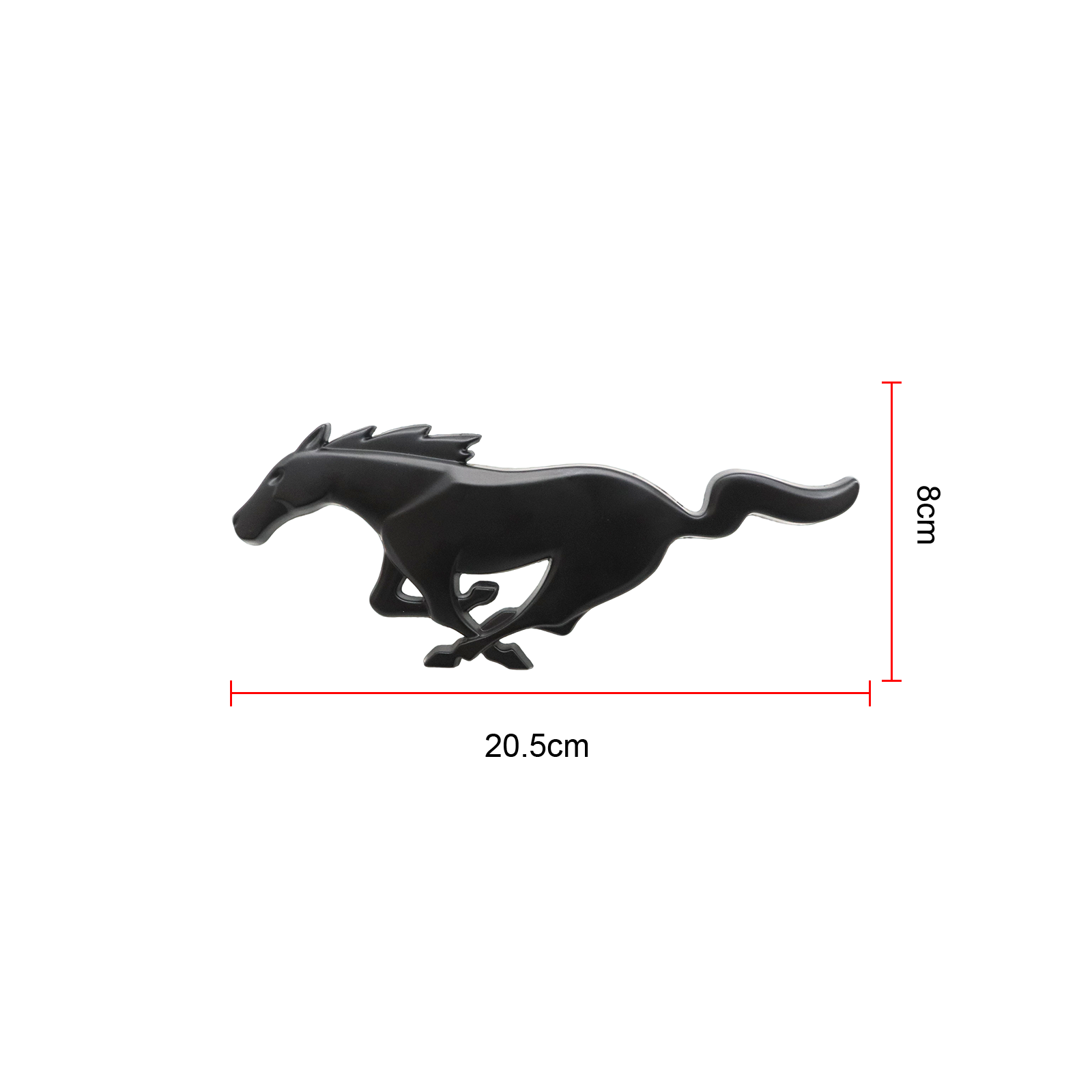 2024-2026 Mustang Front Grille Running Horse Badge Metal Matte Black Ford PR3Z8A224B 3D Front Grille Sticker Decal Nameplate