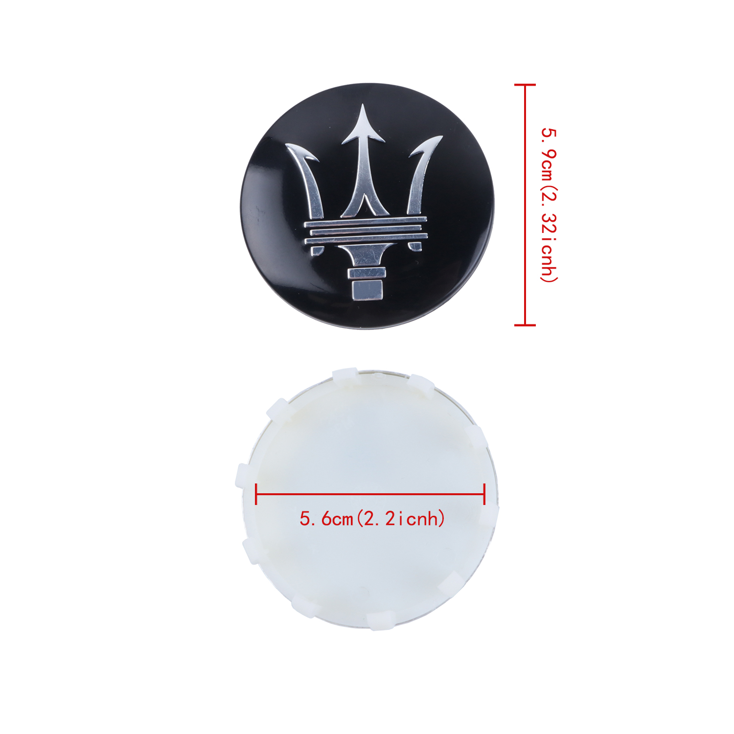 2004-2014 GranTurismo Quattroporte ABS Wheel Center Caps Gloss Black Silver Maserati 940000811