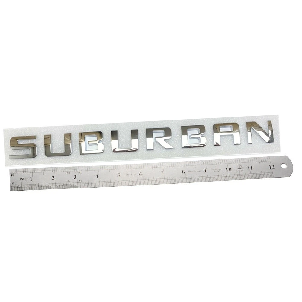 3Pcs 2007-2020 Suburban 3500 HD ABS Plastics Letter Gloss Silver Chevrolet 