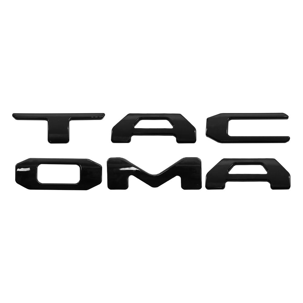 1 Set 2024 2025 2026 Tacoma Abs Plastic Tailgate Letters Gloss Black Toyota 