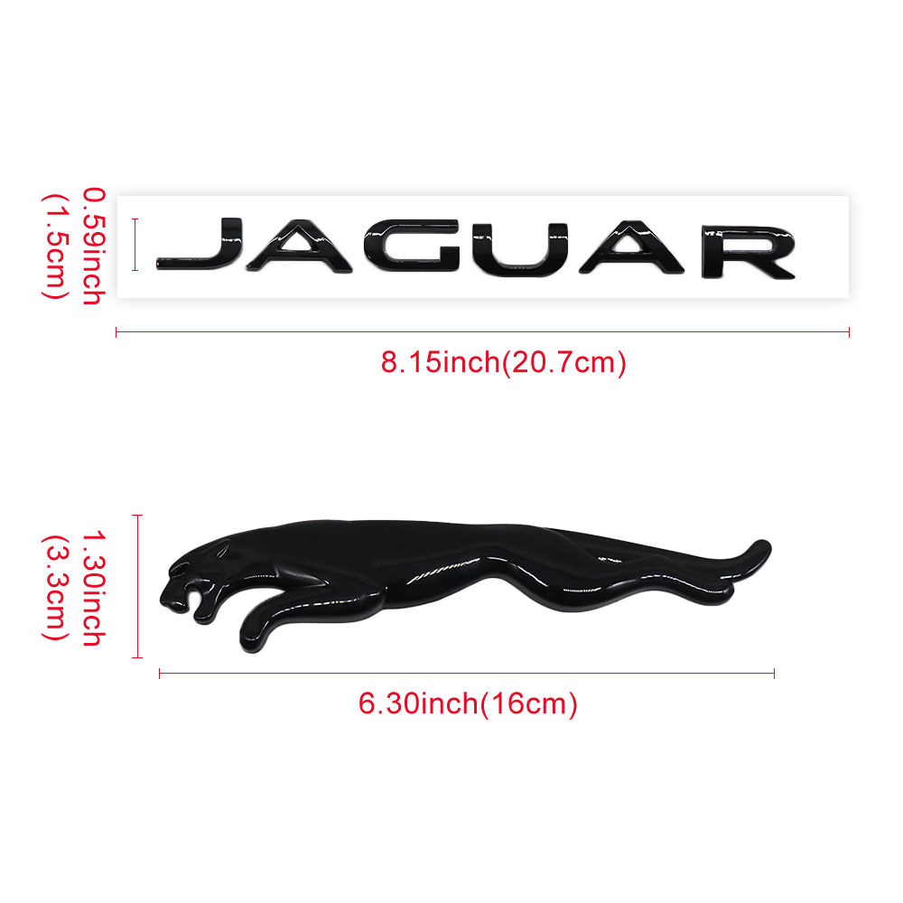2010-2023 F-TYPE XJ XJR XF XE XJ6 F-PACE Tailgate Badge ABS Black Jaguar Self-Adhesive Decal Nameplate