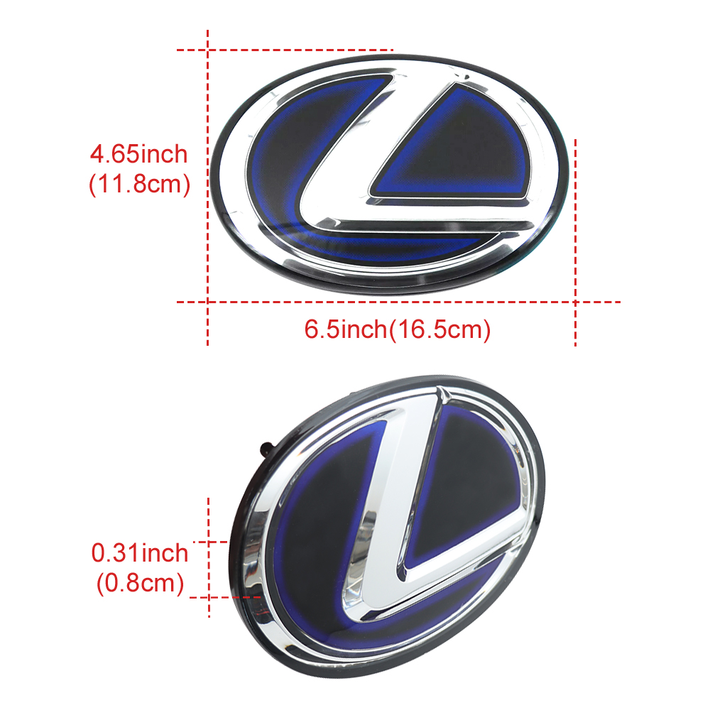 1PC 2013-2018 IS250 IS350 GS350 RX350 ES350 RX450h ABS 3D Raised Front Grille Emblem Gloss Blue Silver Lexus