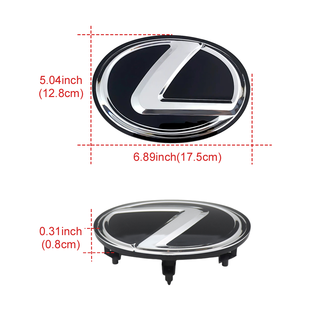 1PC 2013-2022 GX460 2012-2021 LX570 ABS 3D Raised Front Grille Emblem Black Silver Lexus 53141-60090