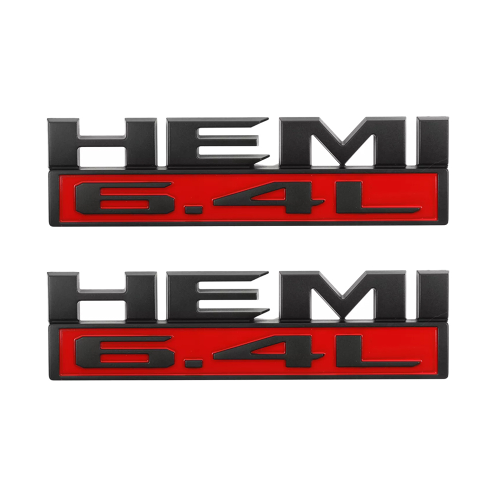 2Pcs 2019-2022 Ram 2500/3500 ABS Fender Side Badge Black Red Dodge 68358557AA