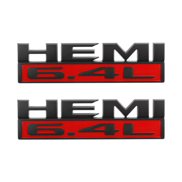 2Pcs 2019-2022 Ram 2500/3500 ABS Fender Side Badge Black Red Dodge 68358557AA