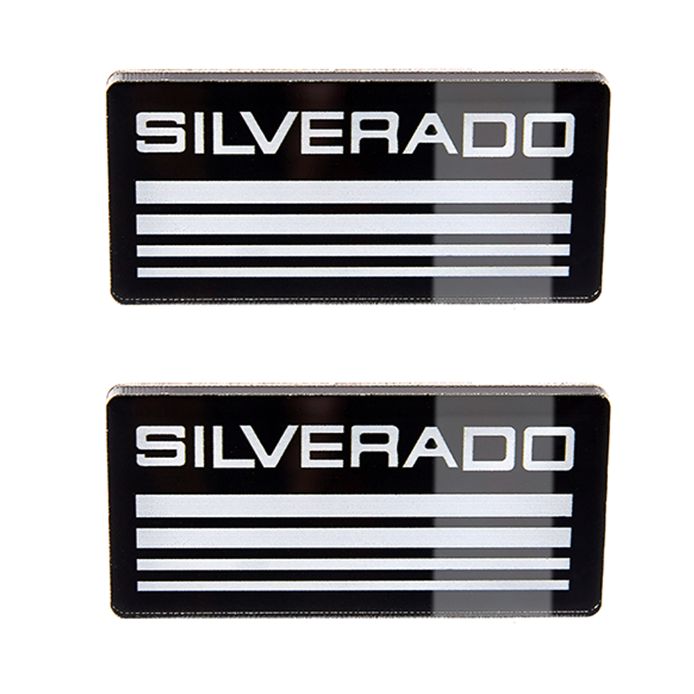 2pcs 1988-1998 Silverado Acrylic Cab Roof Side Pillar Plate Badge Black white Chevrolet