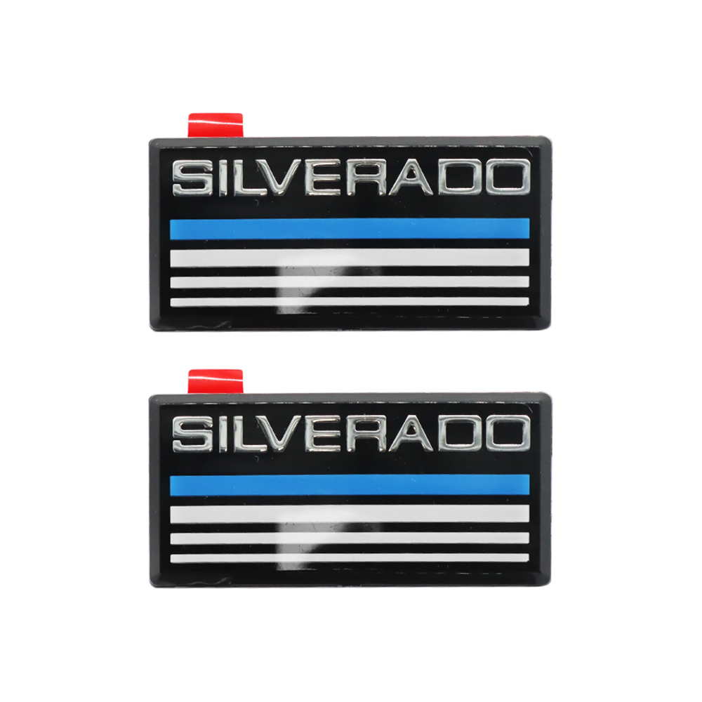 2pcs 1988-1998 Silverado Acrylic Cab Roof Side Pillar Plate Badge Deep Blue Chevrolet