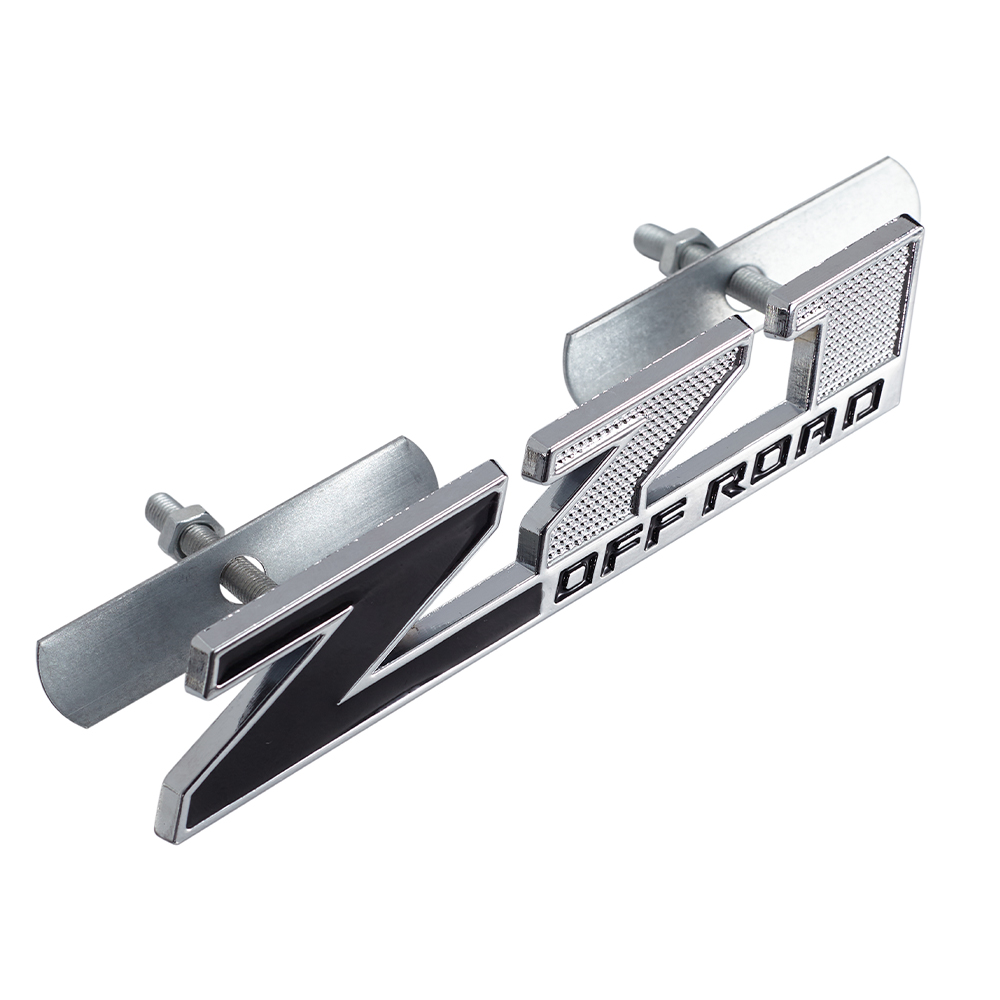 1PC Silverado Tahoe Colorado Suburban Zinc Alloy Z71 Front Grille Badge Chrome Black Bolt On Chevrolet