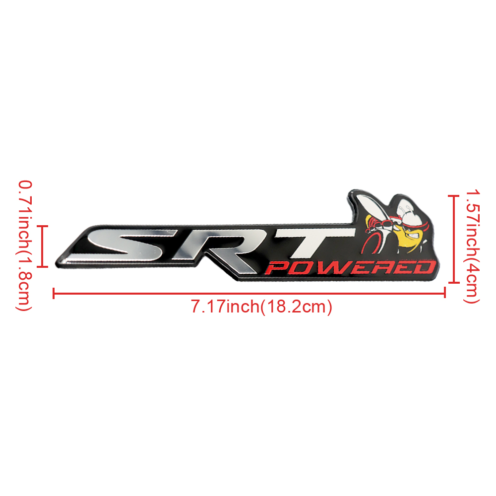 Universal SRT Powered Charger Challenger SCAT PACK Super Bee Trunk Rear Metal Badge