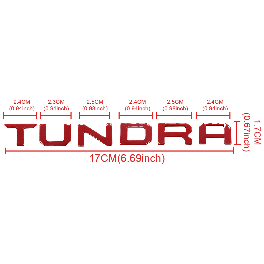 1Pc 2022-2026 Tundra Acylic Front Dashboard Letters Red Toyota