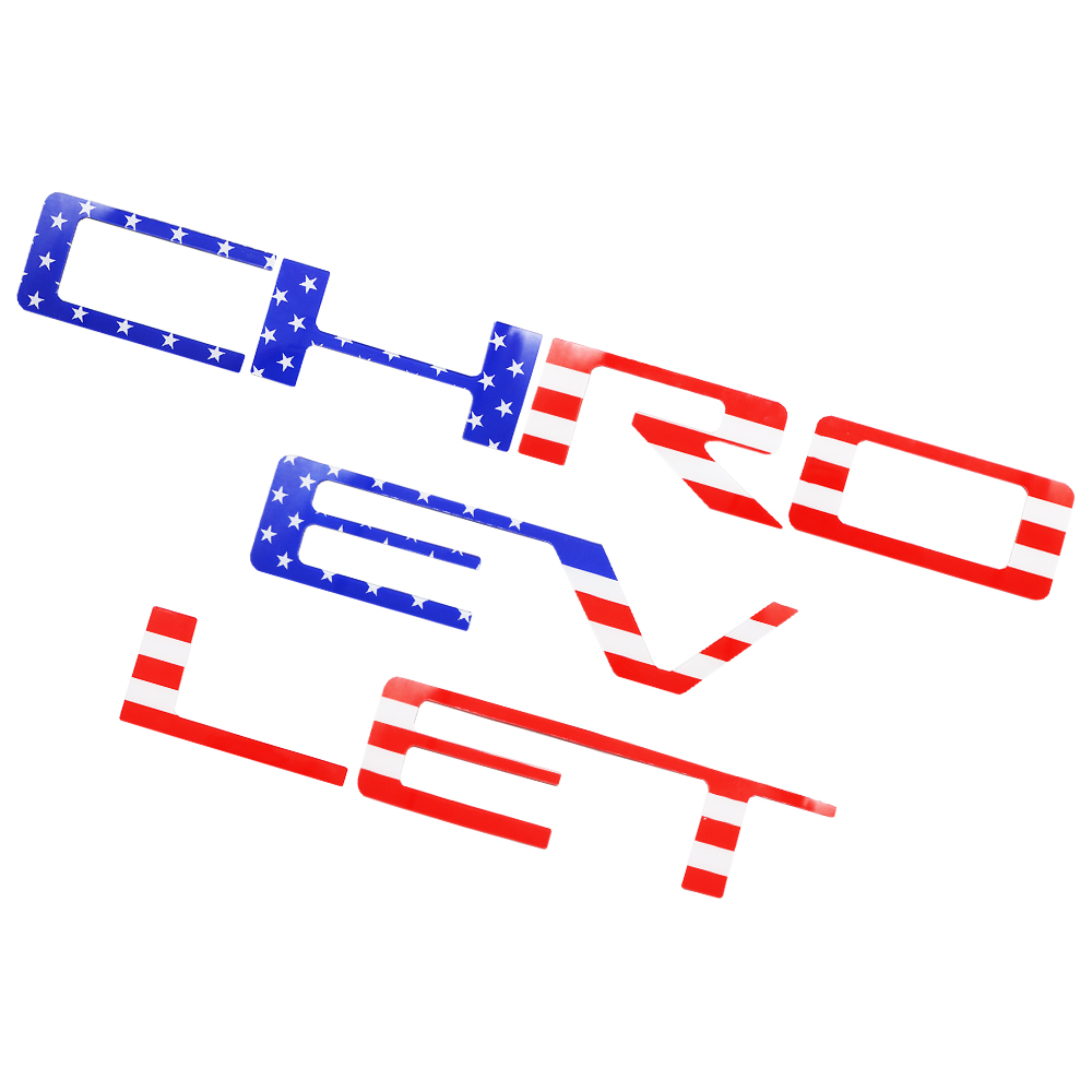 2019-2026 Silverado 1500 2500HD 3500HD Acrylic Tailgate Insert Letter US Flag Chevrolet Letter