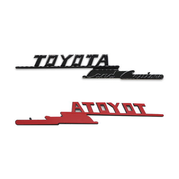 2PCS 1969-1974 Land Cruiser FJ40 ABS Plastic Left Right Fender Badge Gloss Black Toyota