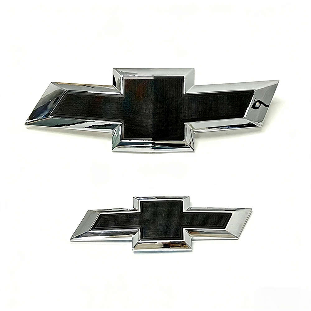 2Pc 2014-2020 Impala ABS Front Grille Rear Liftgate Bowtie Emblem Chrome Black Chevy 23295091